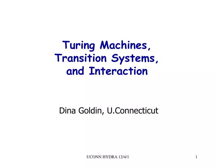 turing machines transition systems and interaction