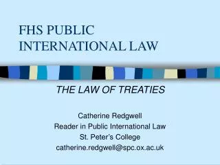 FHS PUBLIC INTERNATIONAL LAW