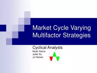 Market Cycle Varying Multifactor Strategies