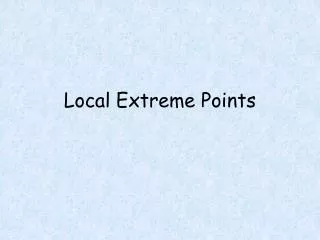 Local Extreme Points