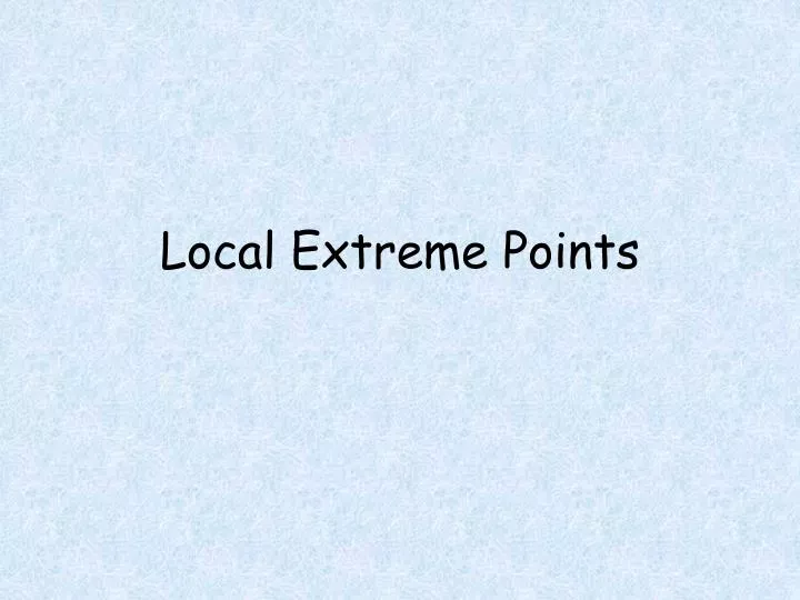 local extreme points