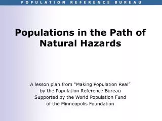 Populations in the Path of Natural Hazards
