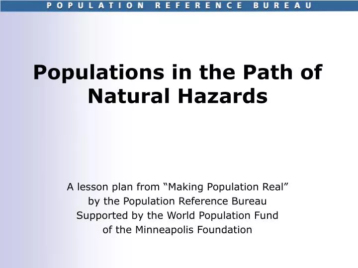 populations in the path of natural hazards