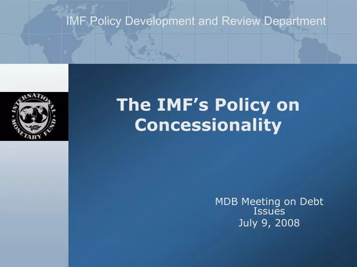 the imf s policy on concessionality