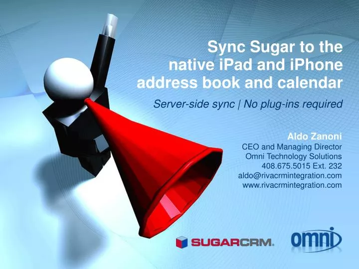 sync sugar to the native ipad and iphone address book and calendar