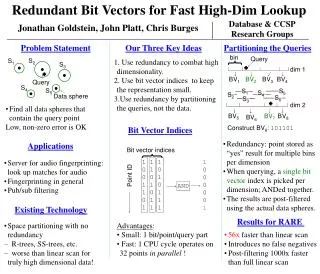 Redundant Bit Vectors for Fast High-Dim Lookup
