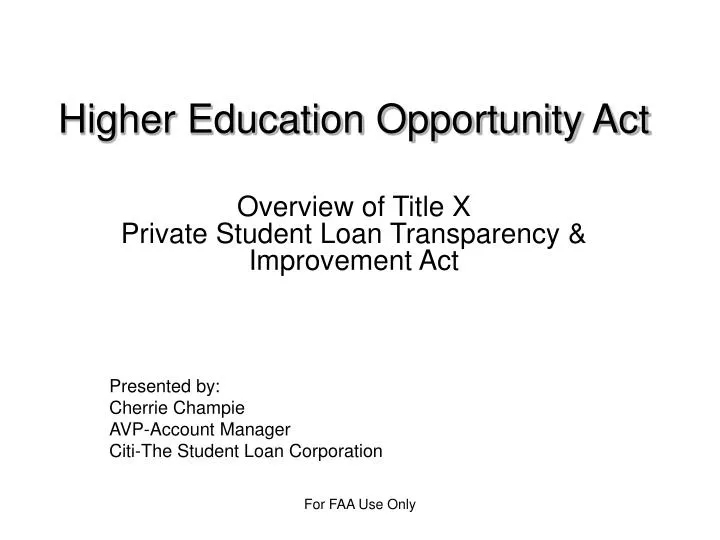 higher education opportunity act