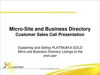 Micro-Site and Business Directory Customer Sales Call Presentation
