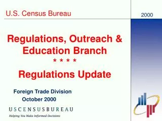 Regulations, Outreach &amp; Education Branch * * * * Regulations Update