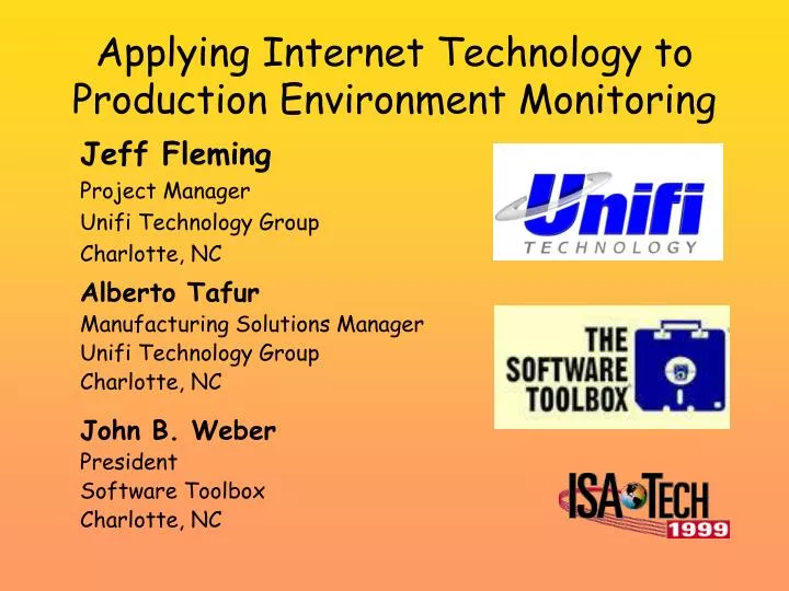 applying internet technology to production environment monitoring