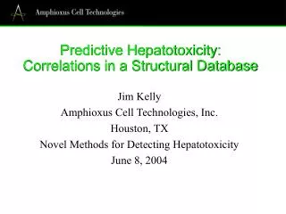 Predictive Hepatotoxicity: Correlations in a Structural Database
