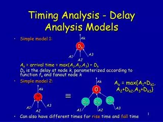 Timing Analysis - Delay Analysis Models