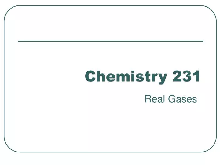 chemistry 231