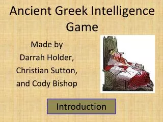 Ancient Greek Intelligence Game