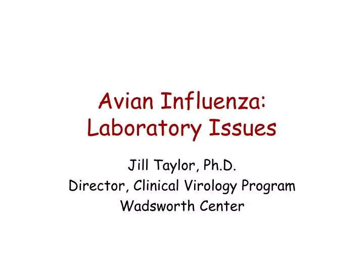 avian influenza laboratory issues