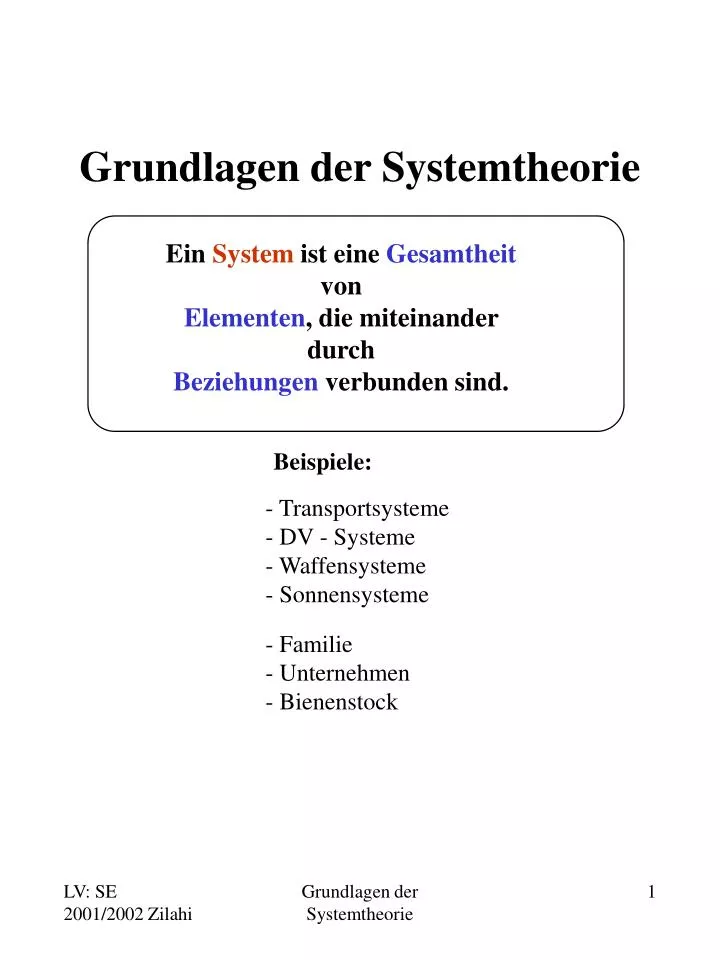 grundlagen der systemtheorie