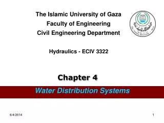 The Islamic University of Gaza Faculty of Engineering Civil Engineering Department Hydraulics - ECIV 3322
