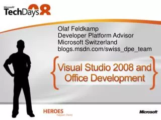 Visual Studio 2008 and Office Development