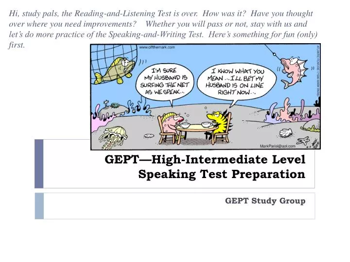 gept high intermediate level speaking test preparation
