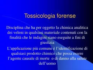 tossicologia forense