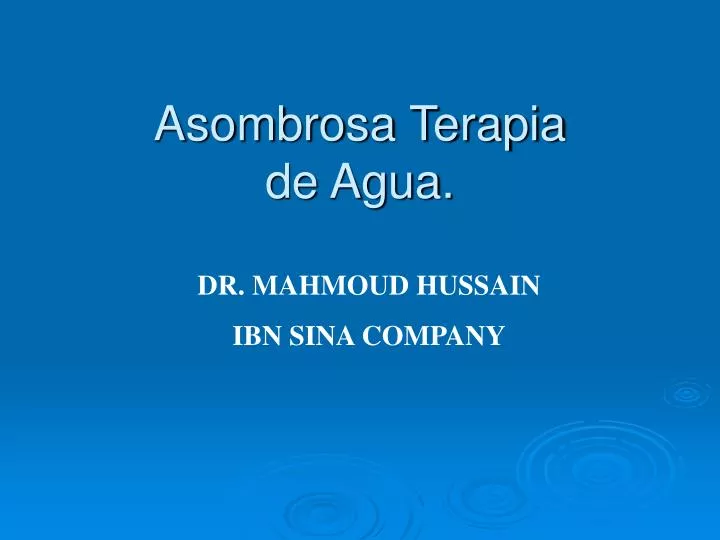 asombrosa terapia de agua