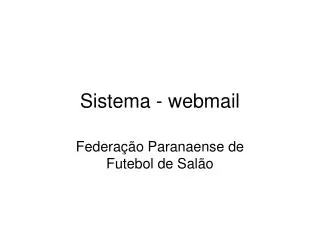 Sistema - webmail