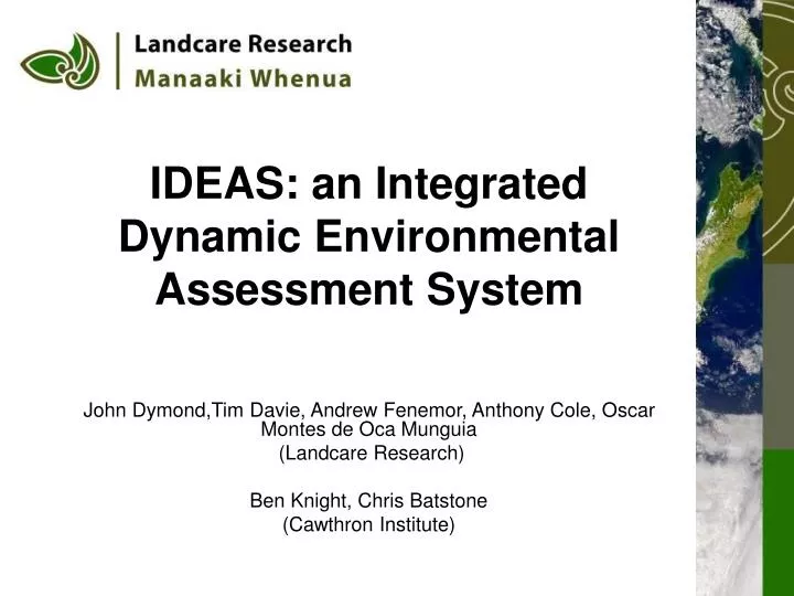 ideas an integrated dynamic environmental assessment system