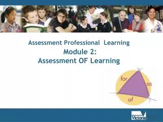 Assessment Professional Learning Module 2: Assessment OF Learning