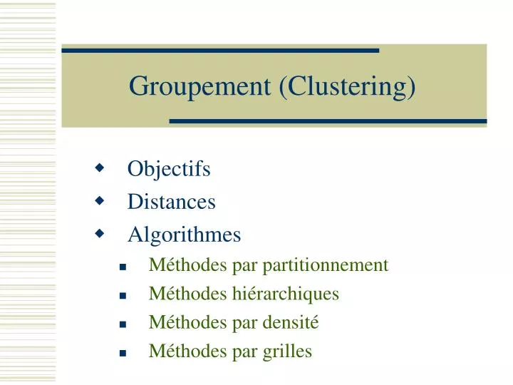 groupement clustering