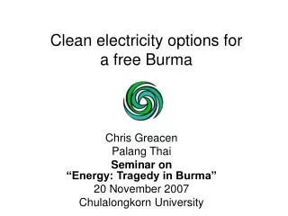 Clean electricity options for a free Burma