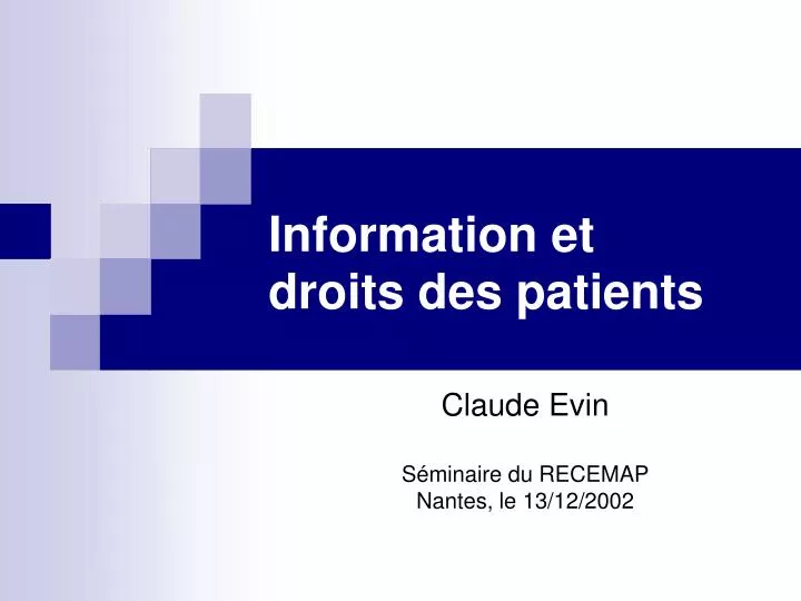 information et droits des patients