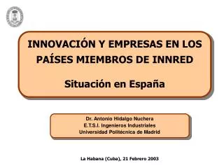 innovaci n y empresas en los pa ses miembros de innred situaci n en espa a