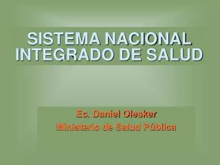 SISTEMA NACIONAL INTEGRADO DE SALUD