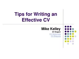 Tips for Writing an Effective CV