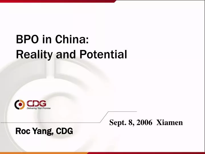 bpo in china reality and potential