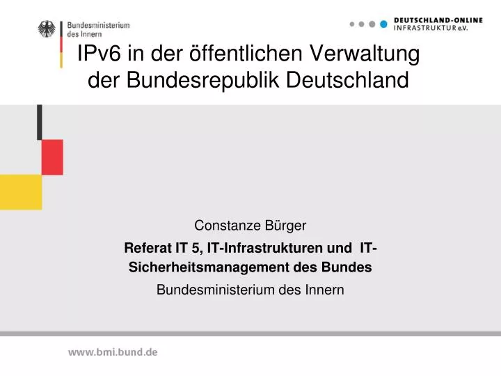 ipv6 in der ffentlichen verwaltung der bundesrepublik deutschland