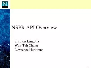 NSPR API Overview