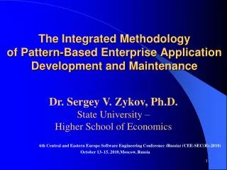 The Integrated Methodology of Pattern-Based Enterprise Application Development and Maintenance