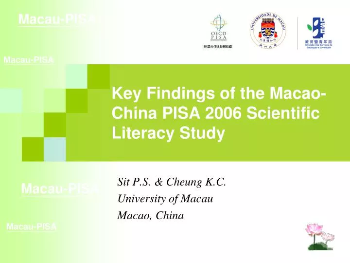 key findings of the macao china pisa 2006 scientific literacy study