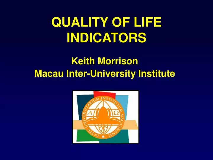 quality of life indicators
