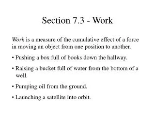 Section 7.3 - Work