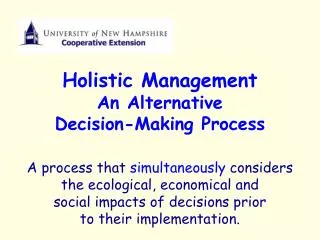 Holistic Management An Alternative Decision-Making Process