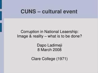 CUNS – cultural event