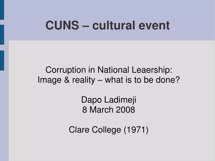 cuns cultural event