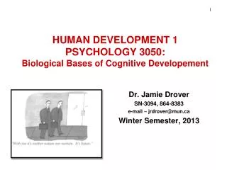 HUMAN DEVELOPMENT 1 PSYCHOLOGY 3050: Biological Bases of Cognitive Developement