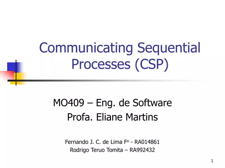 communicating sequential processes csp