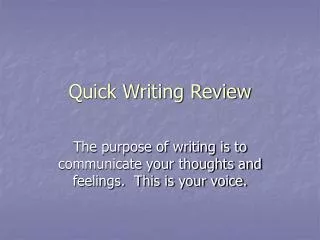 quick writing review