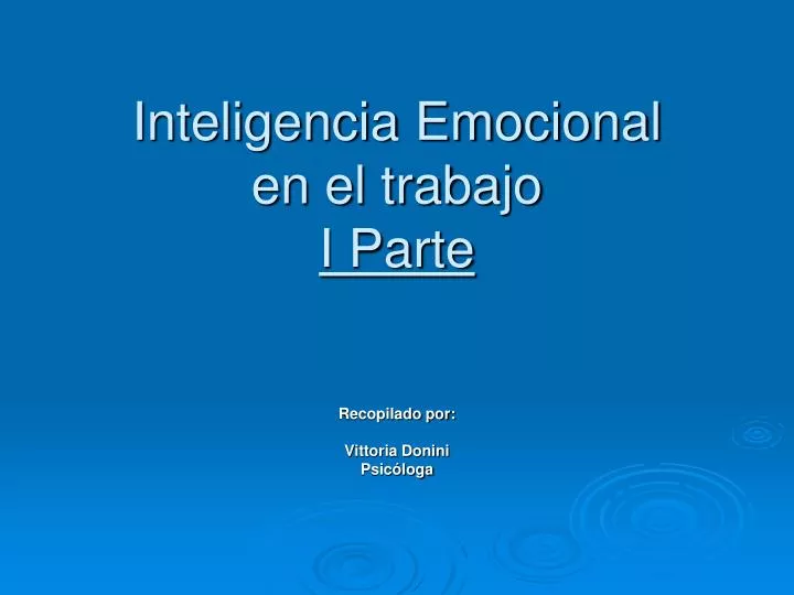 inteligencia emocional en el trabajo i parte