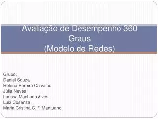 Avaliação de Desempenho 360 Graus (Modelo de Redes)