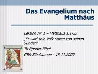 das evangelium nach matth us